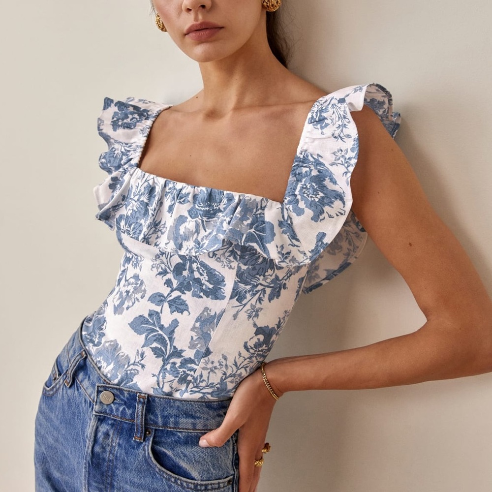 Reformation Rhode Linen Top 0